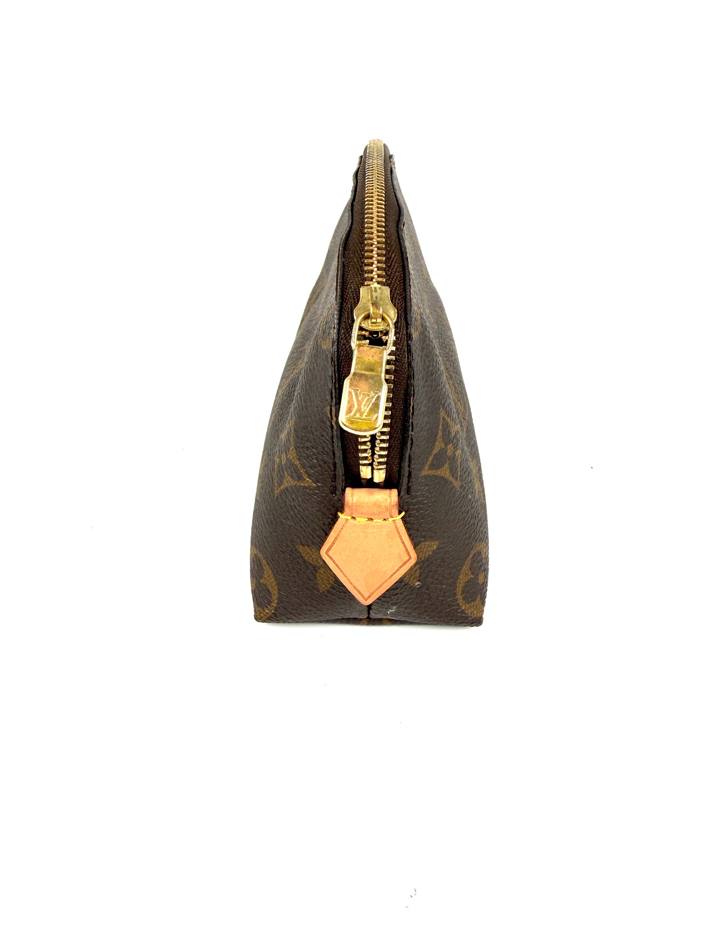 LOUIS VUITTON Brown Monogram Cosmetic Zip Pouch