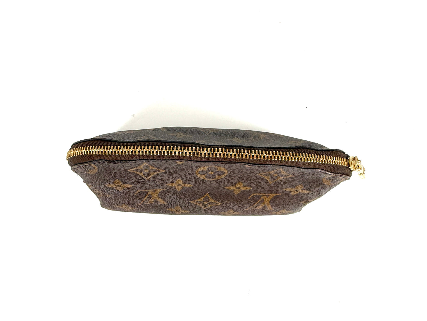 LOUIS VUITTON Brown Monogram Cosmetic Zip Pouch