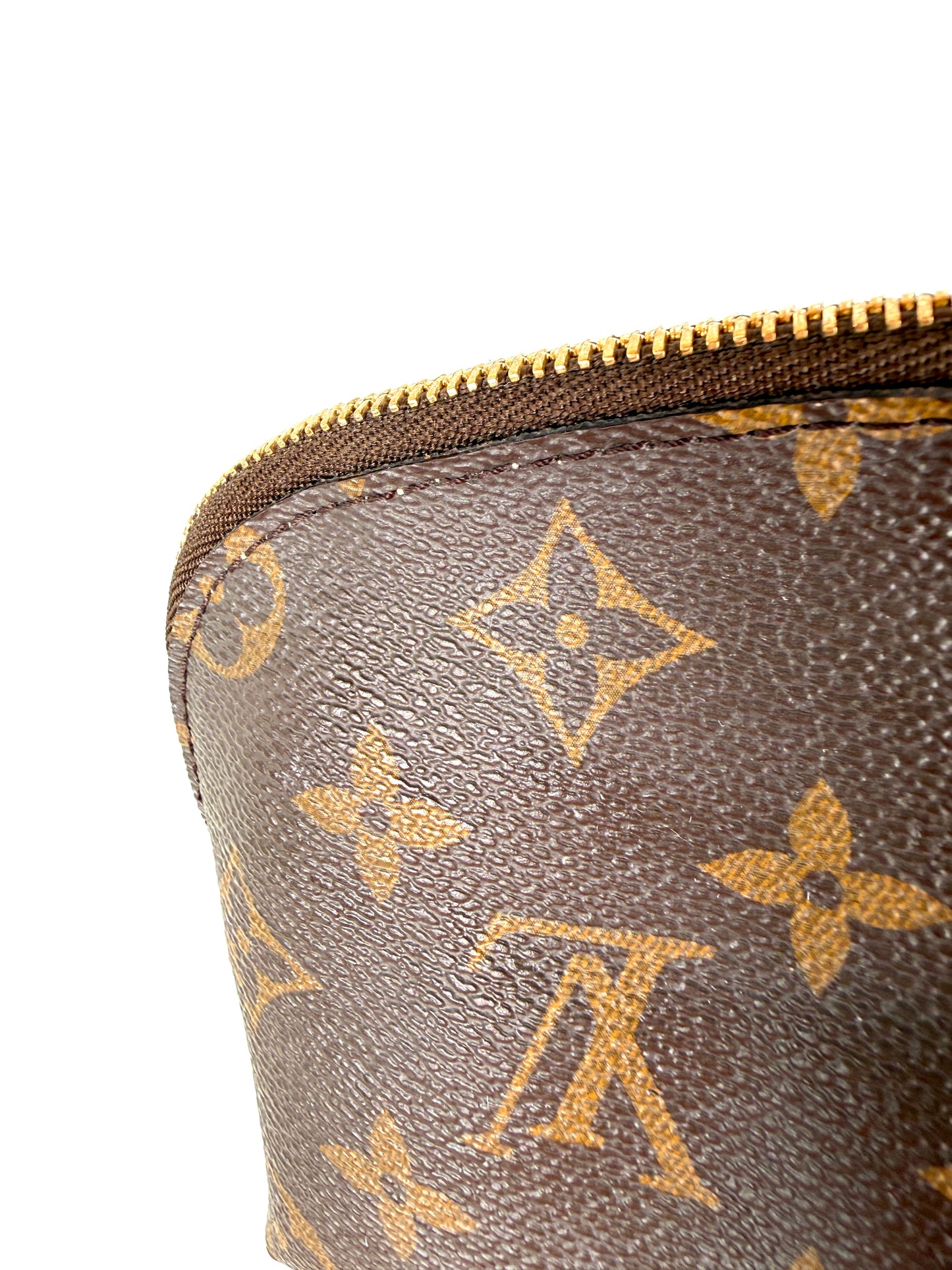 LOUIS VUITTON Brown Monogram Cosmetic Zip Pouch