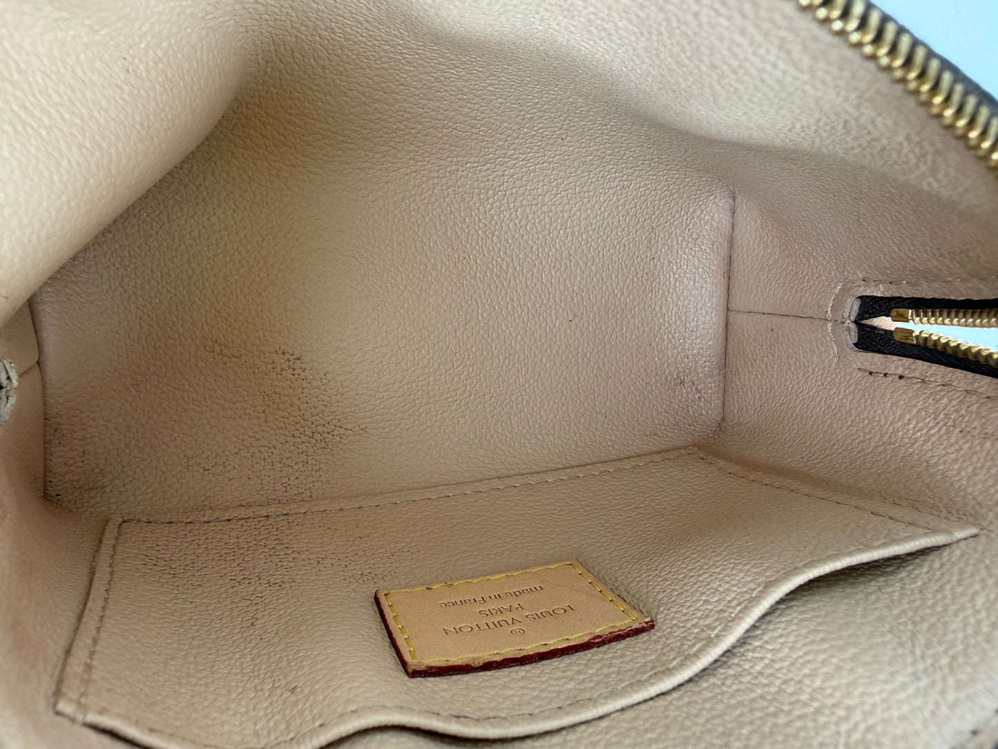 LOUIS VUITTON Brown Monogram Cosmetic Zip Pouch