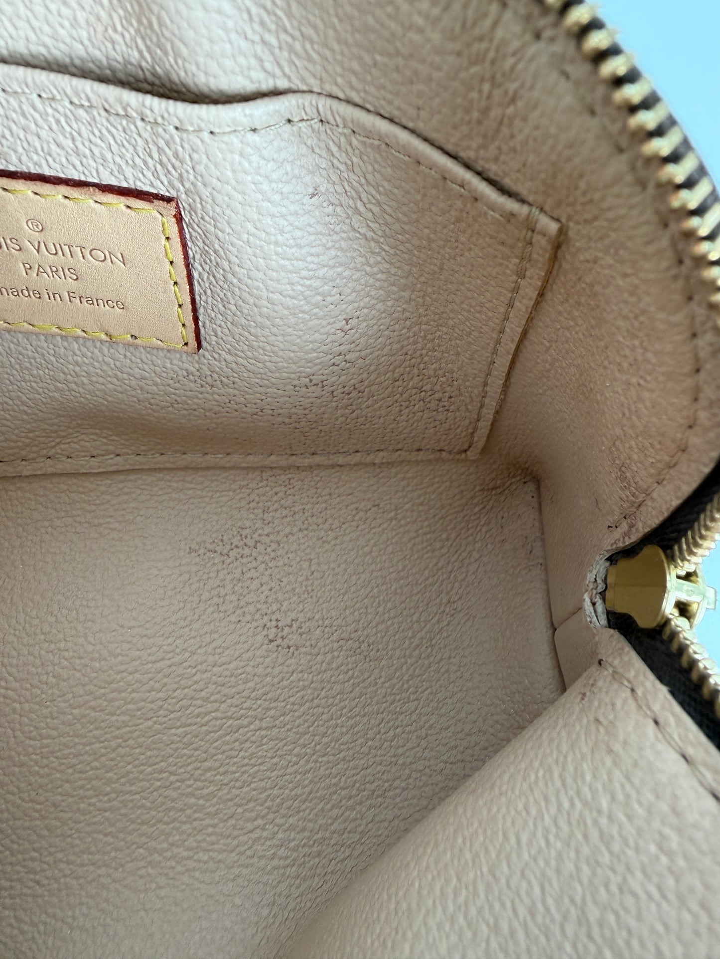 LOUIS VUITTON Brown Monogram Cosmetic Zip Pouch