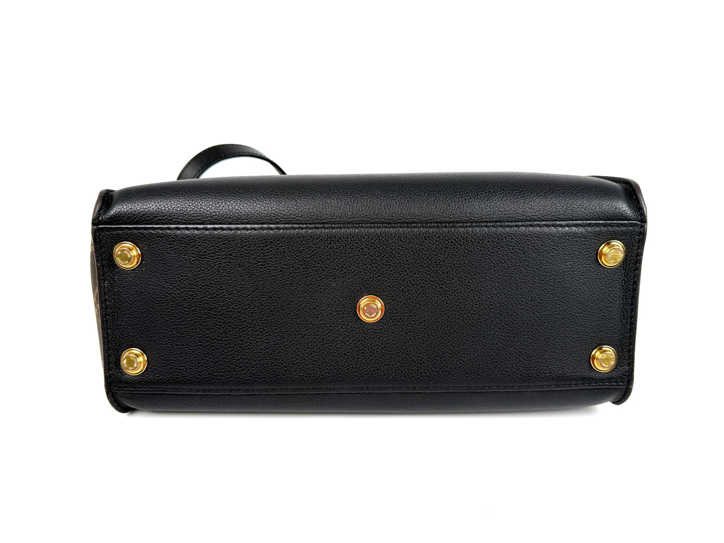 LOUIS VUITTON On My Side Black Brown Top Handle Crossbody Tote Bag MM