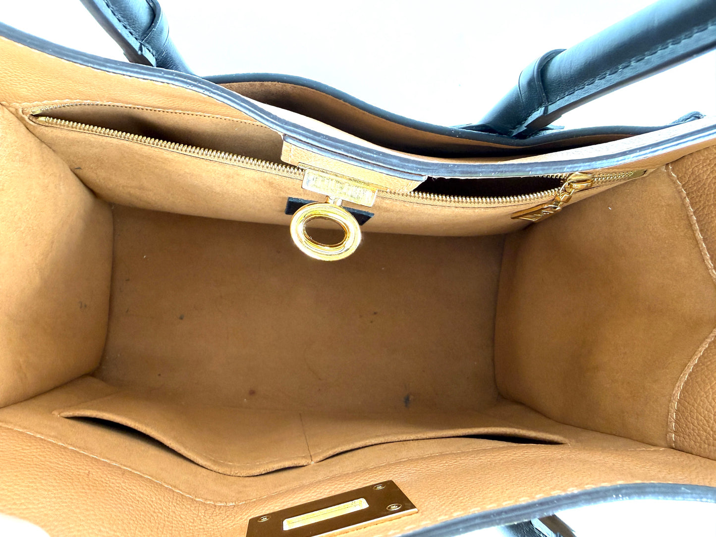 LOUIS VUITTON On My Side Black Brown Top Handle Crossbody Tote Bag MM