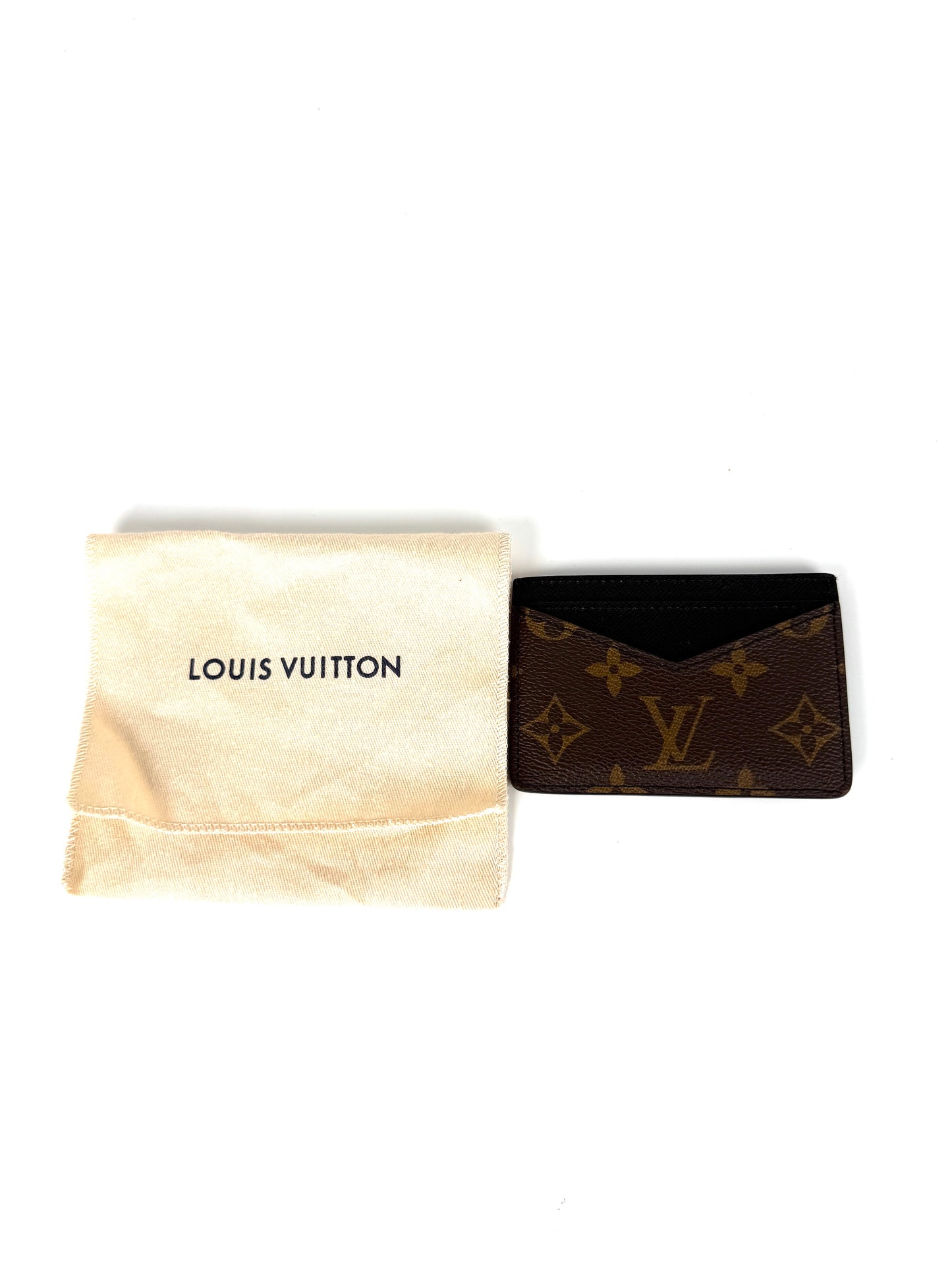 Louis Vuitton Macassar Neo Porte-Cartes Brown Black Monogram Card Case Holder