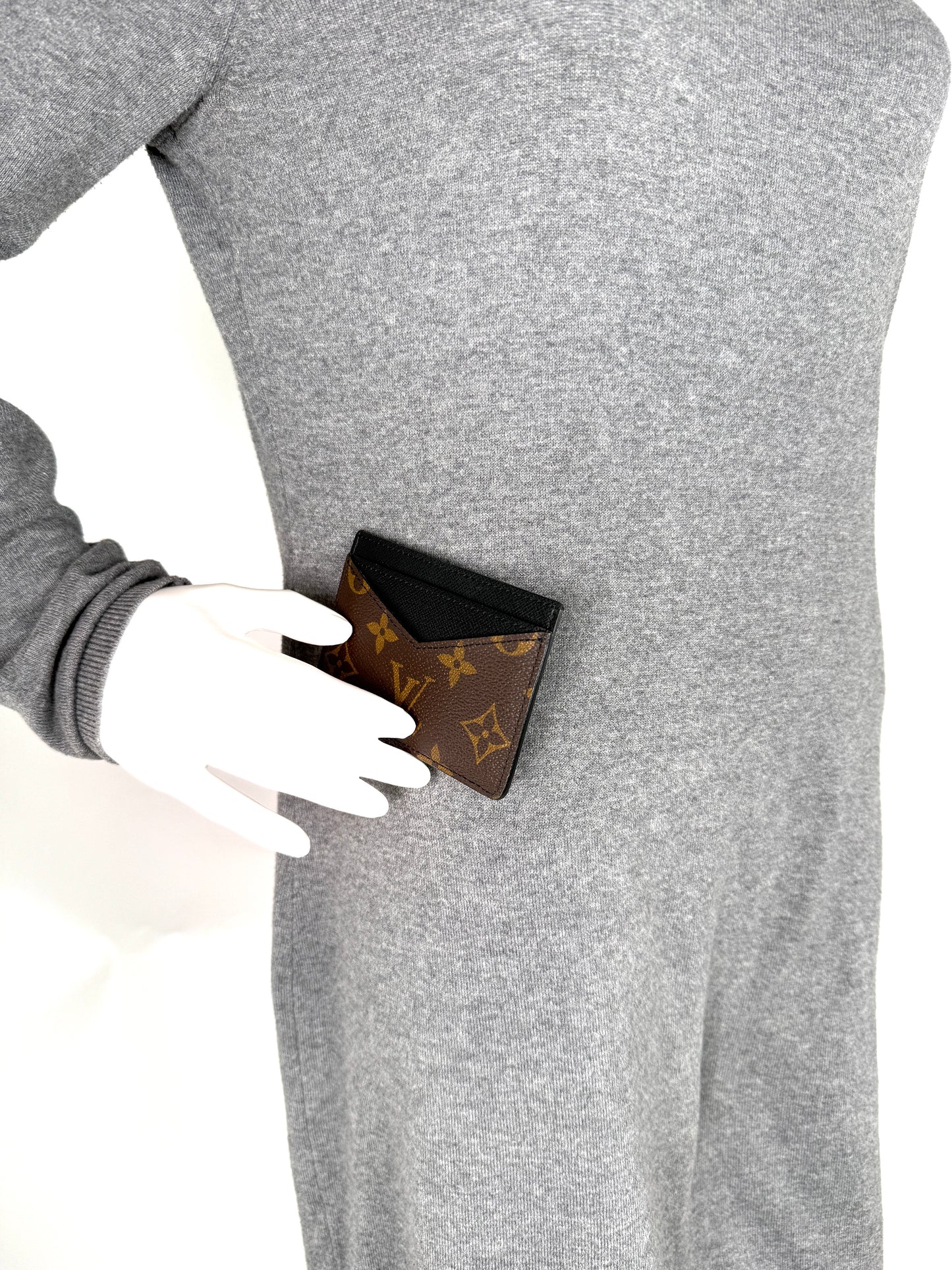 Louis Vuitton Macassar Neo Porte-Cartes Brown Black Monogram Card Case Holder