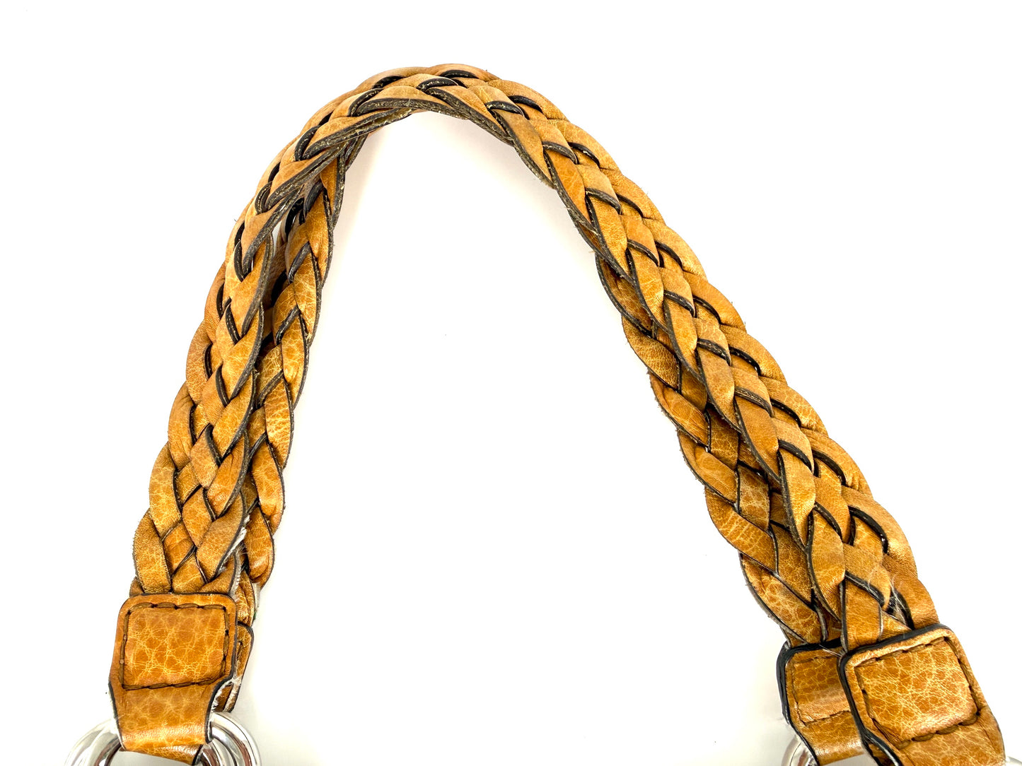 GUCCI Vintage Libeccio GG Canvas Bamboo Brown Tan Tote Bag