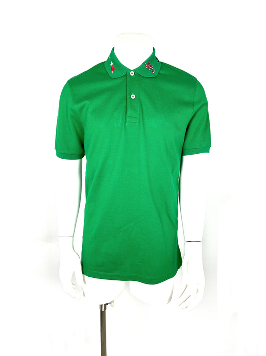 GUCCI Men’s Cotton Collared Short Sleeved Web Green Red Polo Shirt Top L