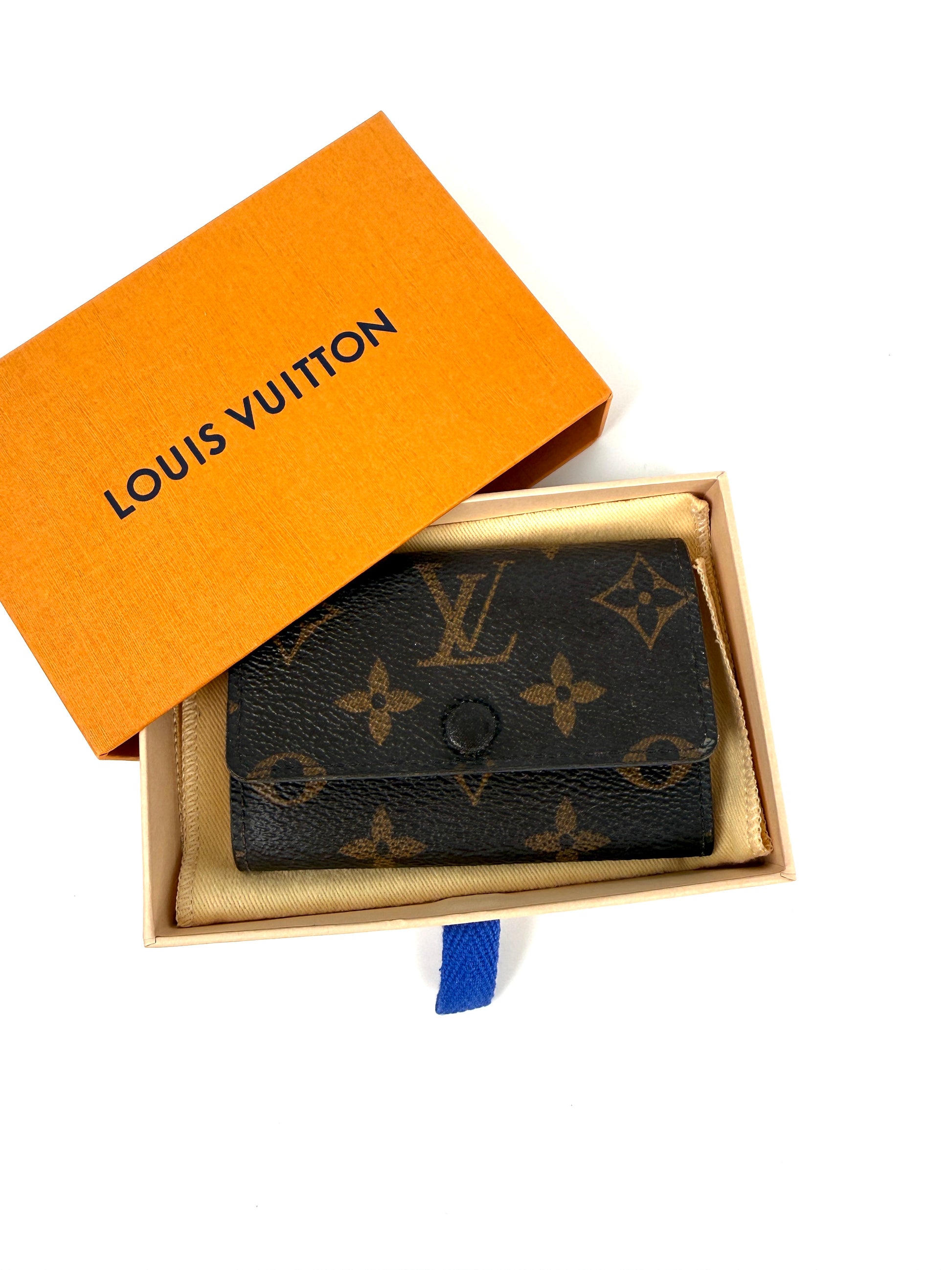 LOUIS VUITTON Monogram 6 Key Holder Case Brown Pink