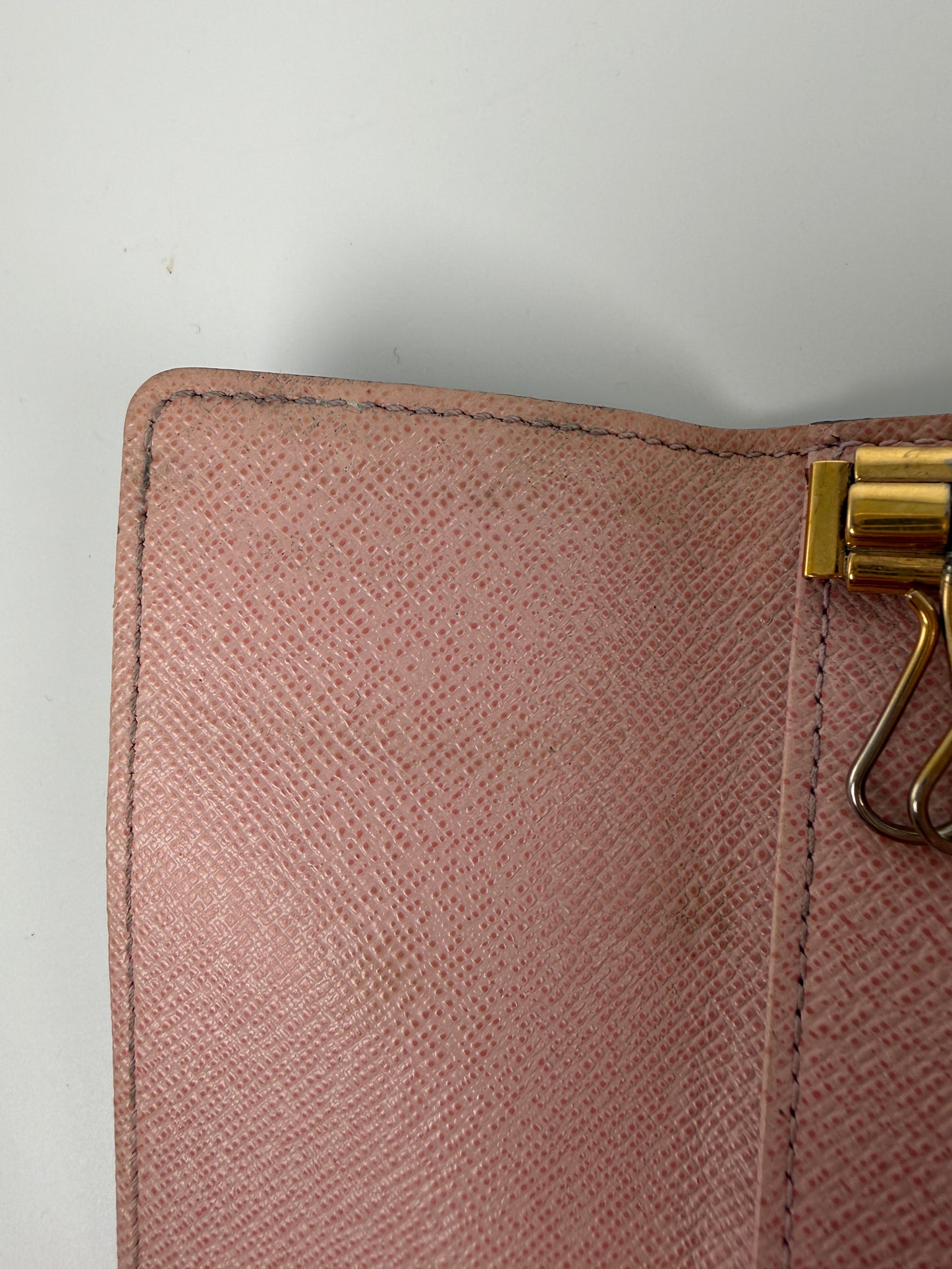 LOUIS VUITTON Monogram 6 Key Holder Case Brown Pink