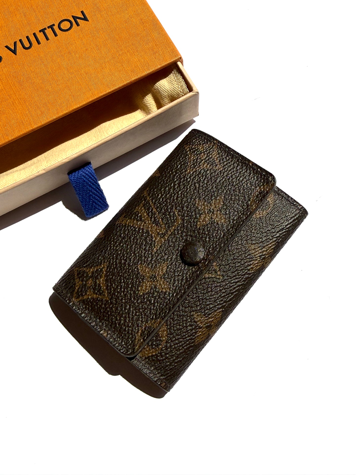 LOUIS VUITTON Monogram 6 Key Holder Case Brown Pink