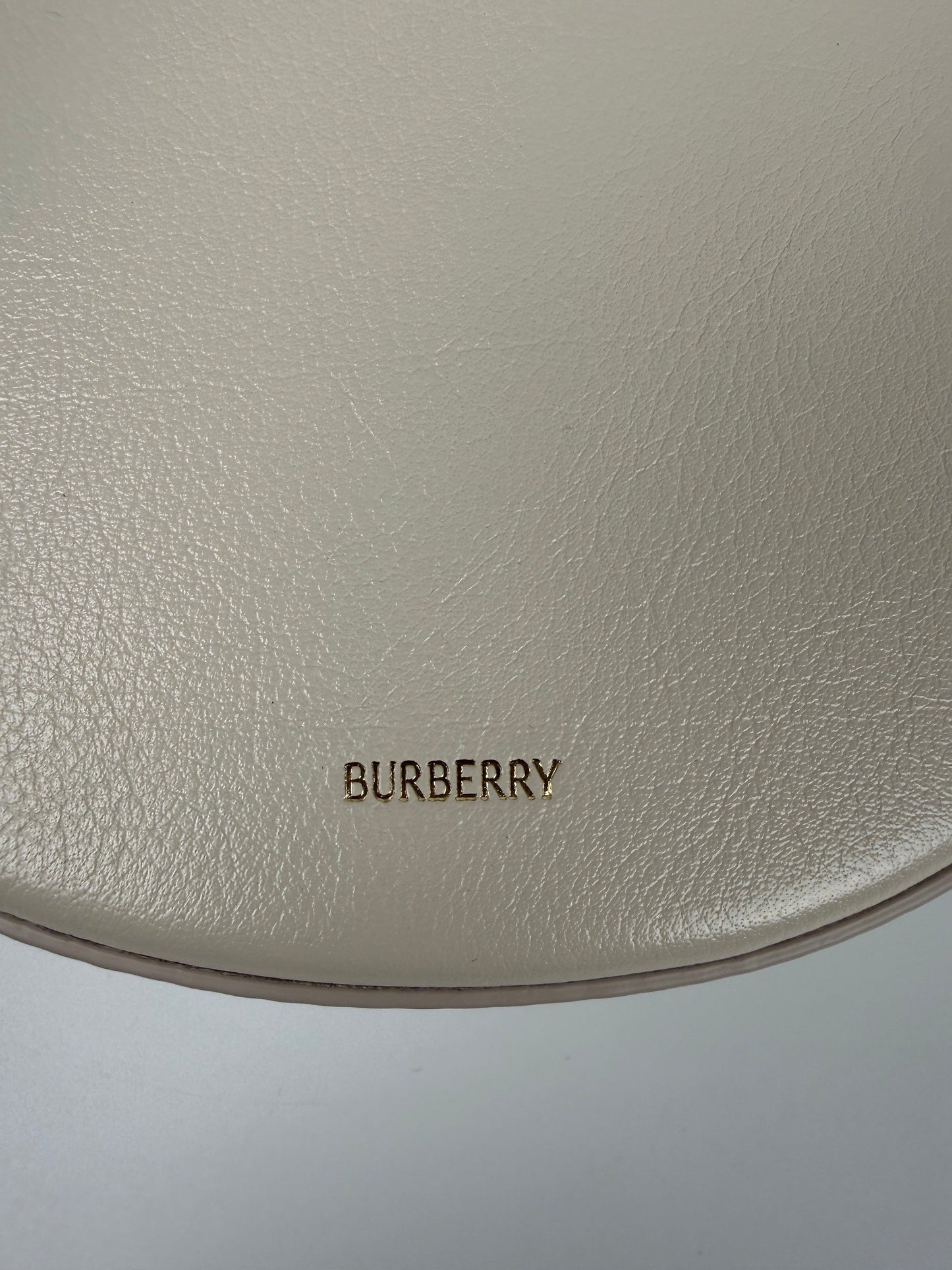 Burberry Bridle 2026 Leather Saddle Style Soap Cream Clutch Bag New