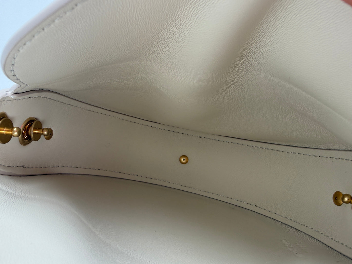 Burberry Bridle 2026 Leather Saddle Style Soap Cream Clutch Bag New