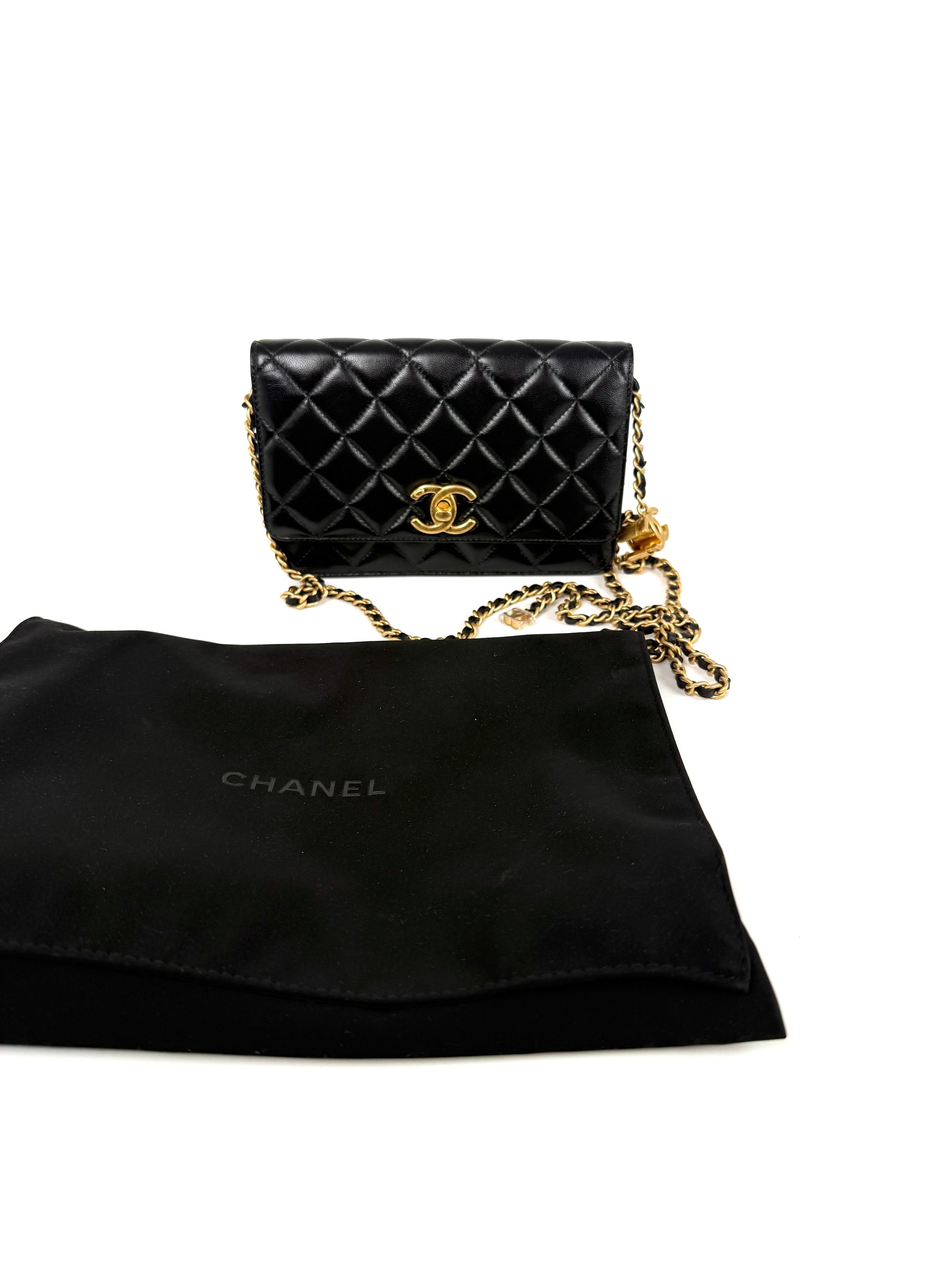 Chanel 2026 Lambskin Quilted Leather Adjustable Wallet on Chain WOC 
