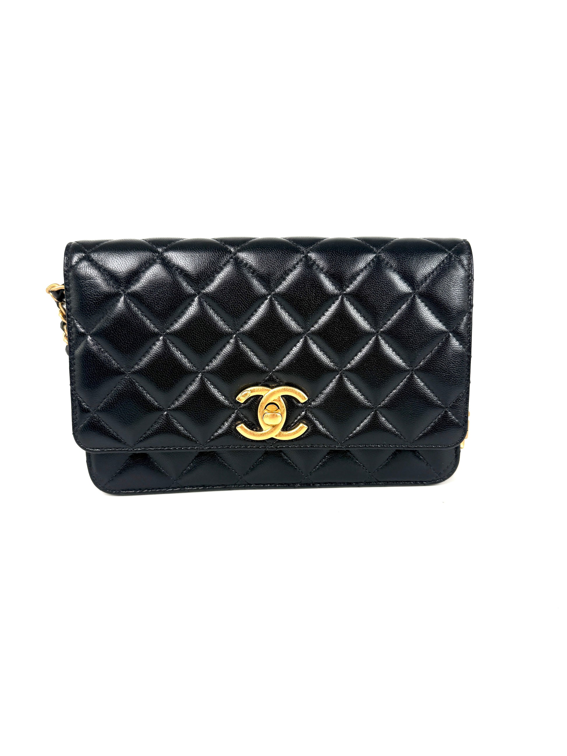 Chanel 2026 Lambskin Quilted Leather Adjustable Wallet on Chain WOC 