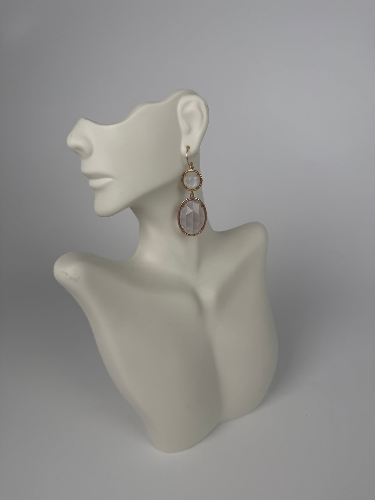 Irene Neuwirth Amethyst Rainbow Moonstone Diamond Drop Earrings