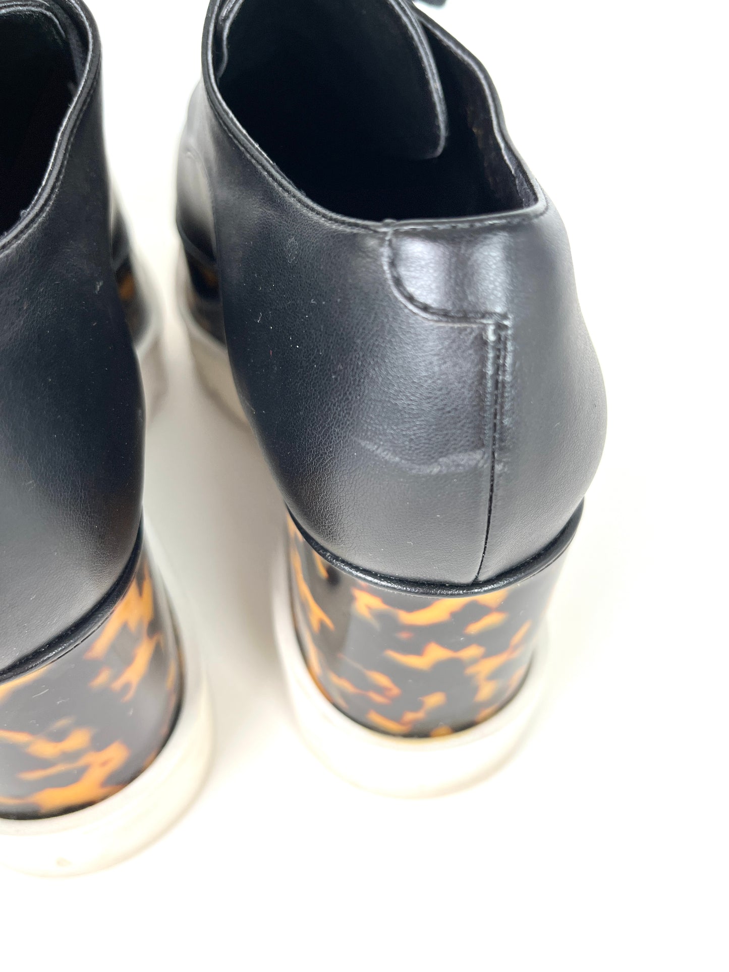 Stella McCartney Platform Black Leopard Animal Print Sneakers 38 8