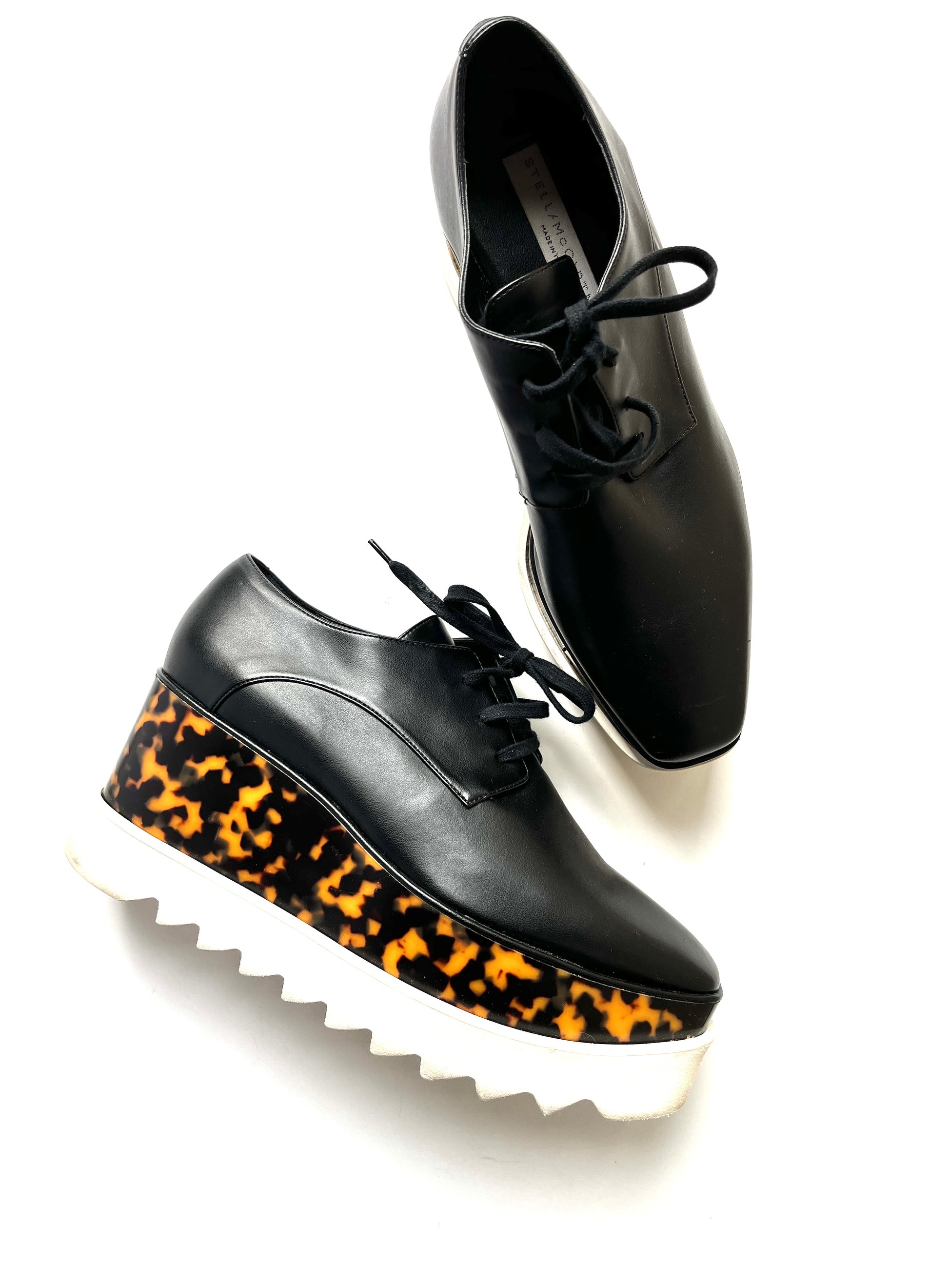 Stella McCartney Platform Black Leopard Animal Print Sneakers 38 8 Fashion Reloved Stella McCartney Platform Black Leopard Animal Print Sneakers 38 8 Fashion Reloved
