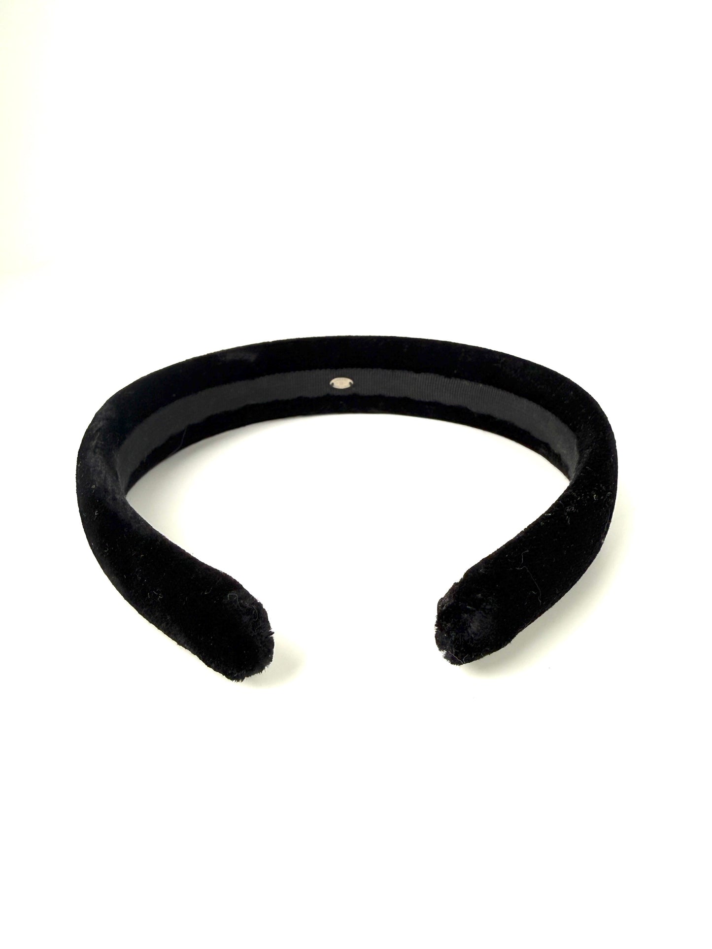 CHANEL CC Logo Black Velvet Headband