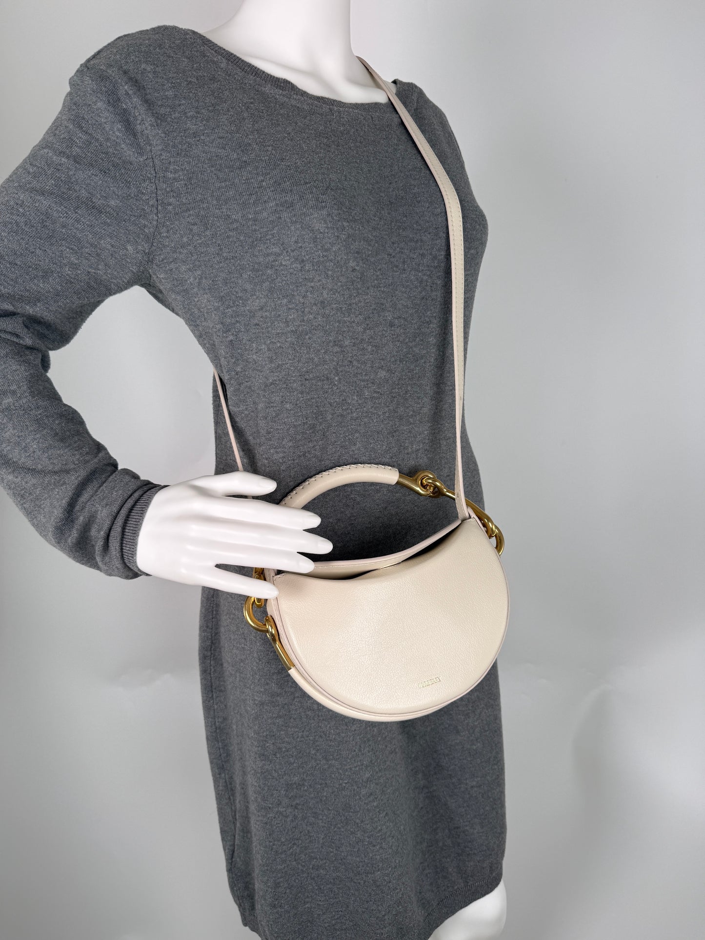 Burberry Bridle 2026 Leather Saddle Style Soap Cream Clutch Bag New