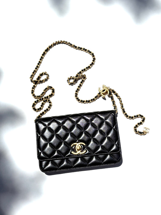 Chanel 2026 Lambskin Quilted Leather Adjustable Wallet on Chain WOC 