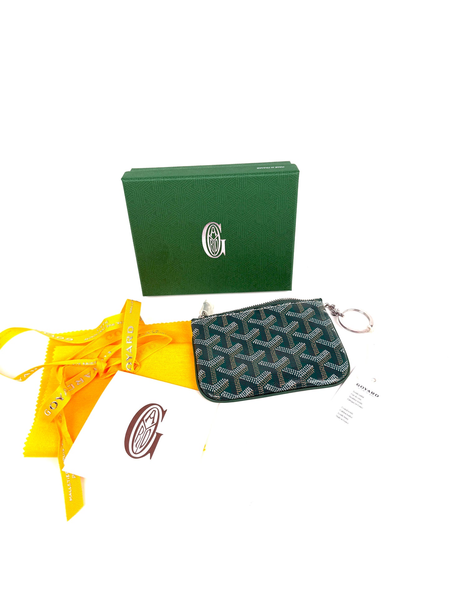 GOYARD Goyardine Nano Senta Key Pouch Green New