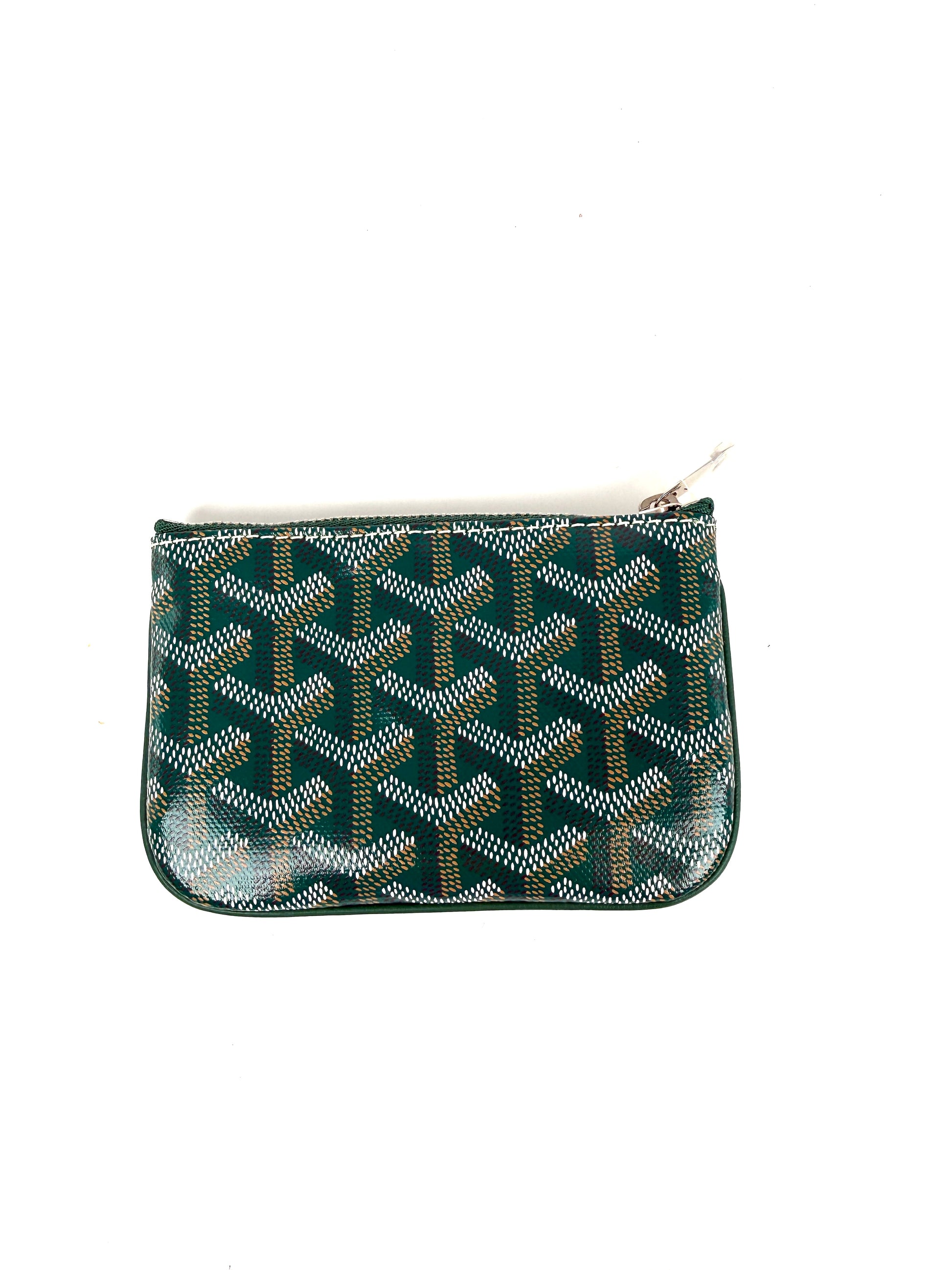 GOYARD Goyardine Nano Senta Key Pouch Green New