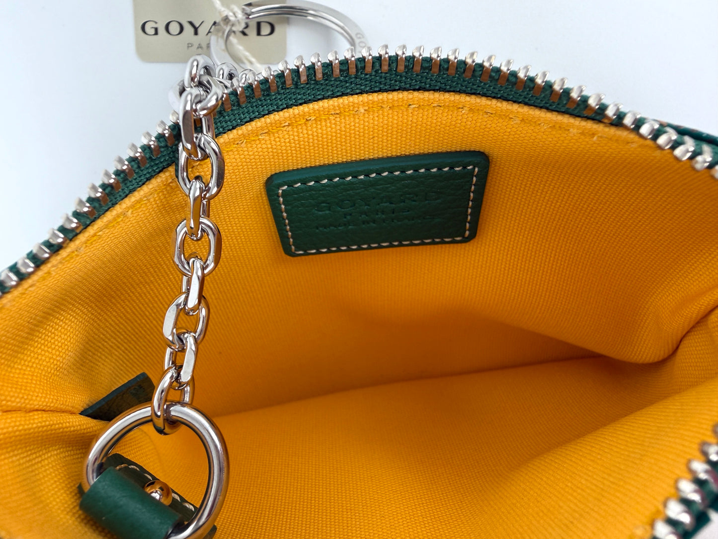 GOYARD Goyardine Nano Senta Key Pouch Green New