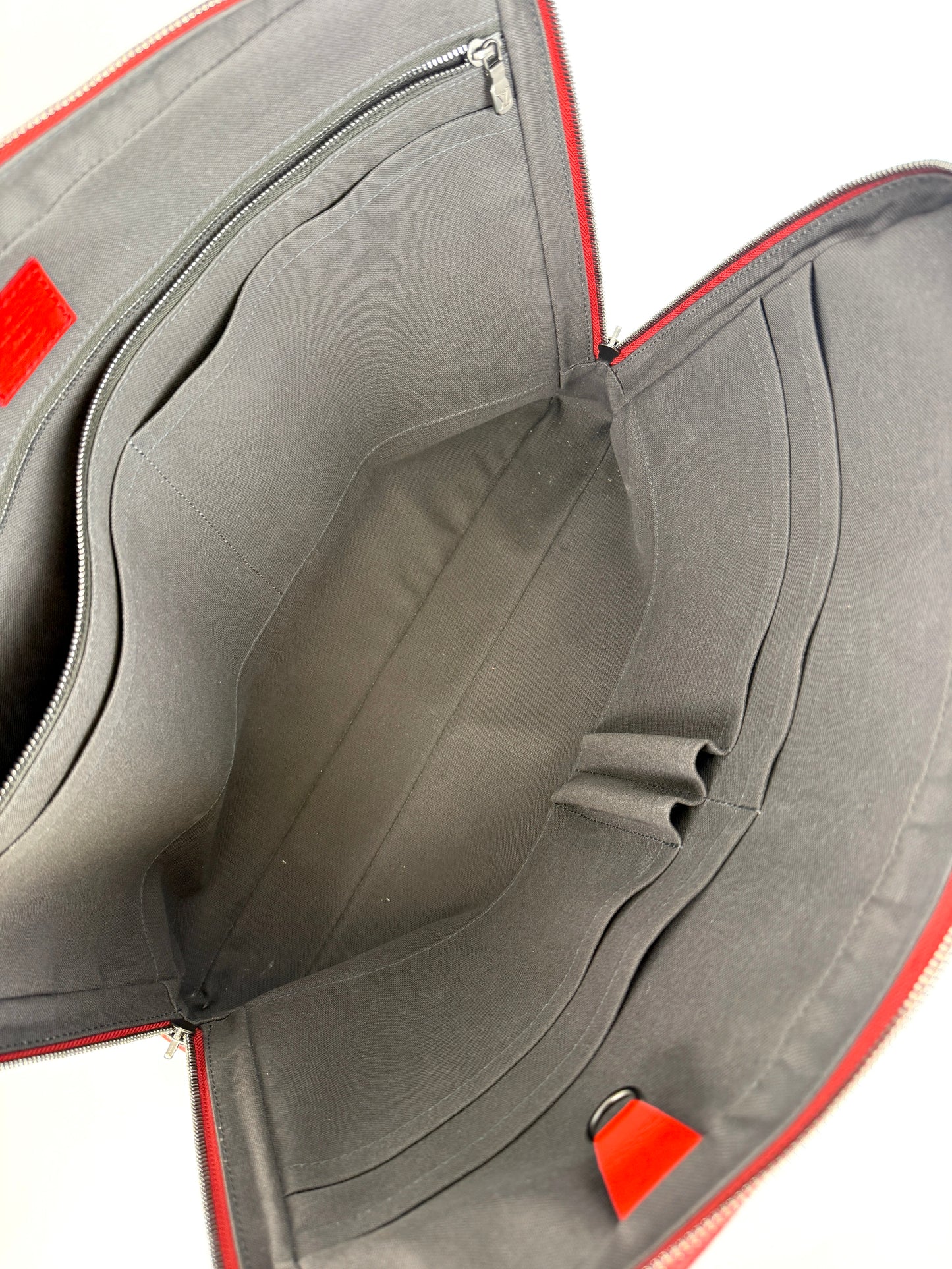 Louis Vuitton Porte Document Voyage Red Damier Infinity Leather Briefcase Top Handle Bag