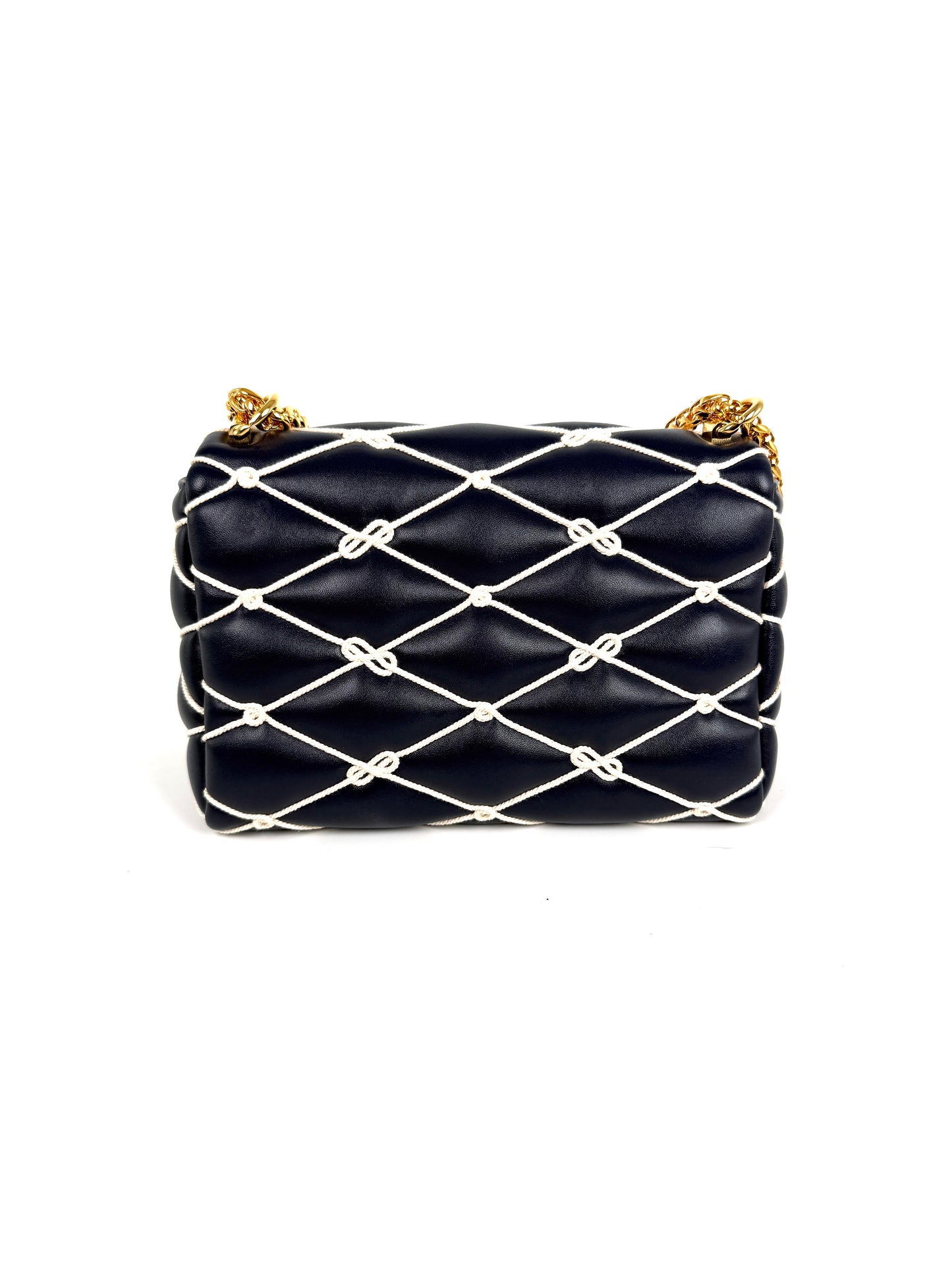 Louis Vuitton GO 14 MM Nautical Padded Leather Embroidered Rope Navy Bag