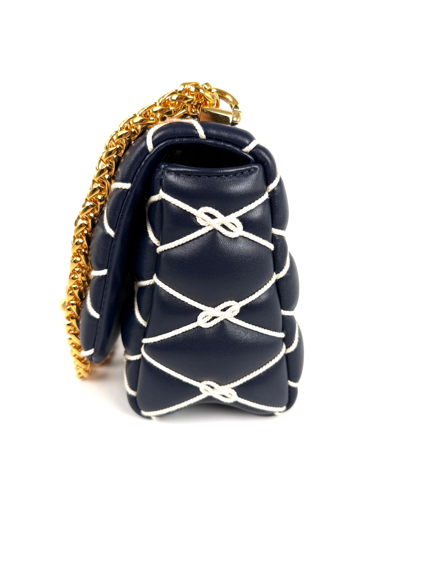 Louis Vuitton GO 14 MM Nautical Padded Leather Embroidered Rope Navy Bag