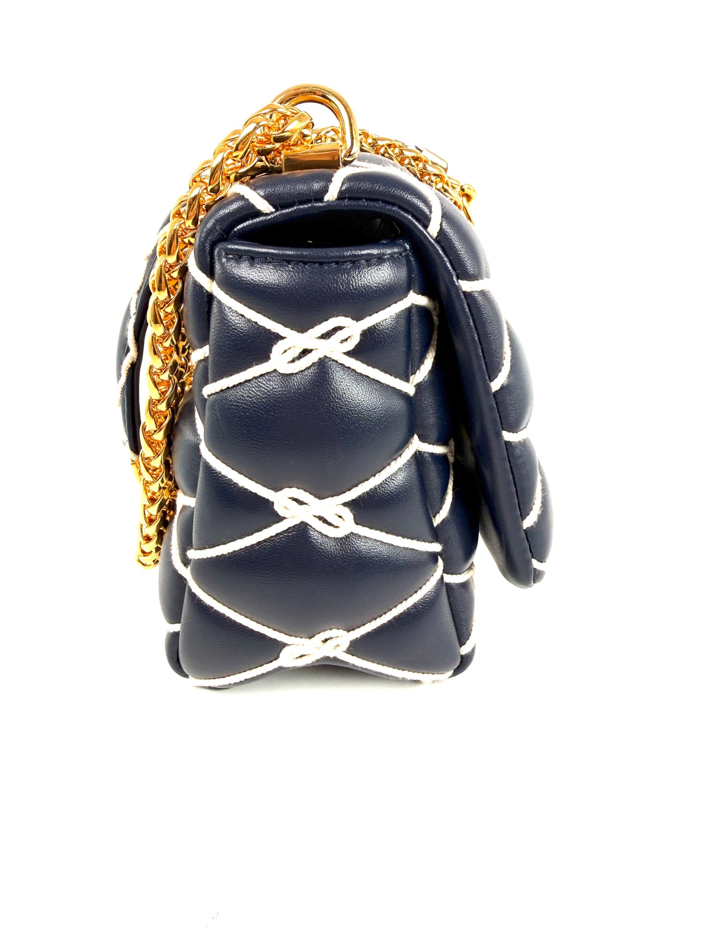 Louis Vuitton GO 14 MM Nautical Padded Leather Embroidered Rope Navy Bag