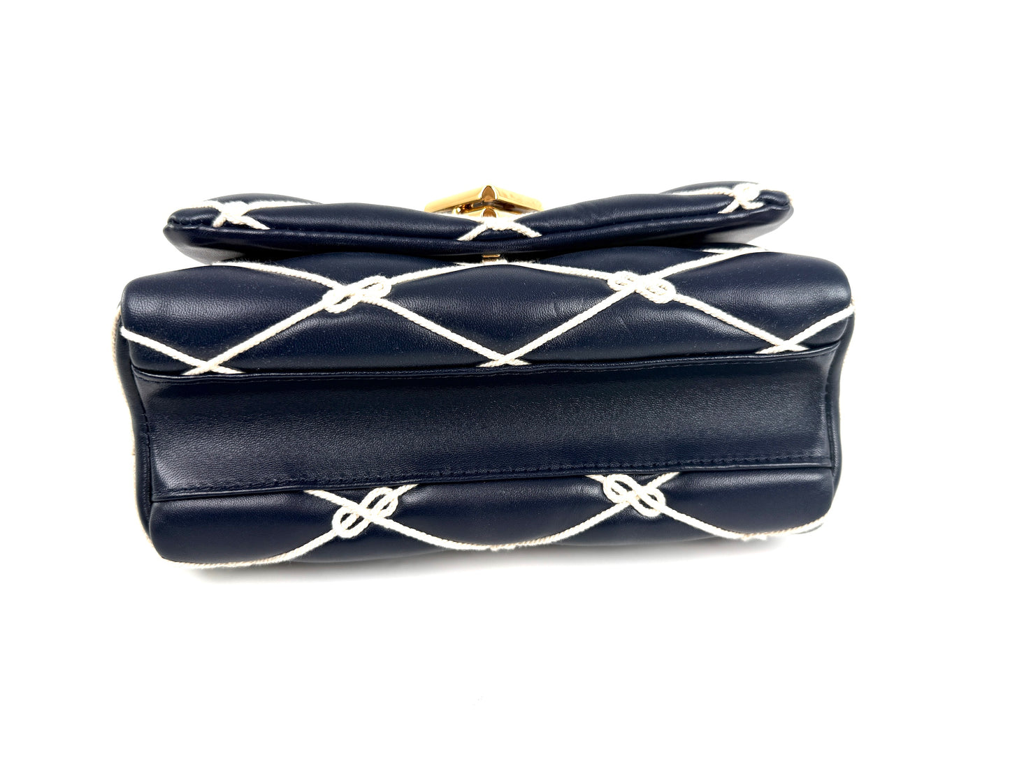 Louis Vuitton GO 14 MM Nautical Padded Leather Embroidered Rope Navy Bag