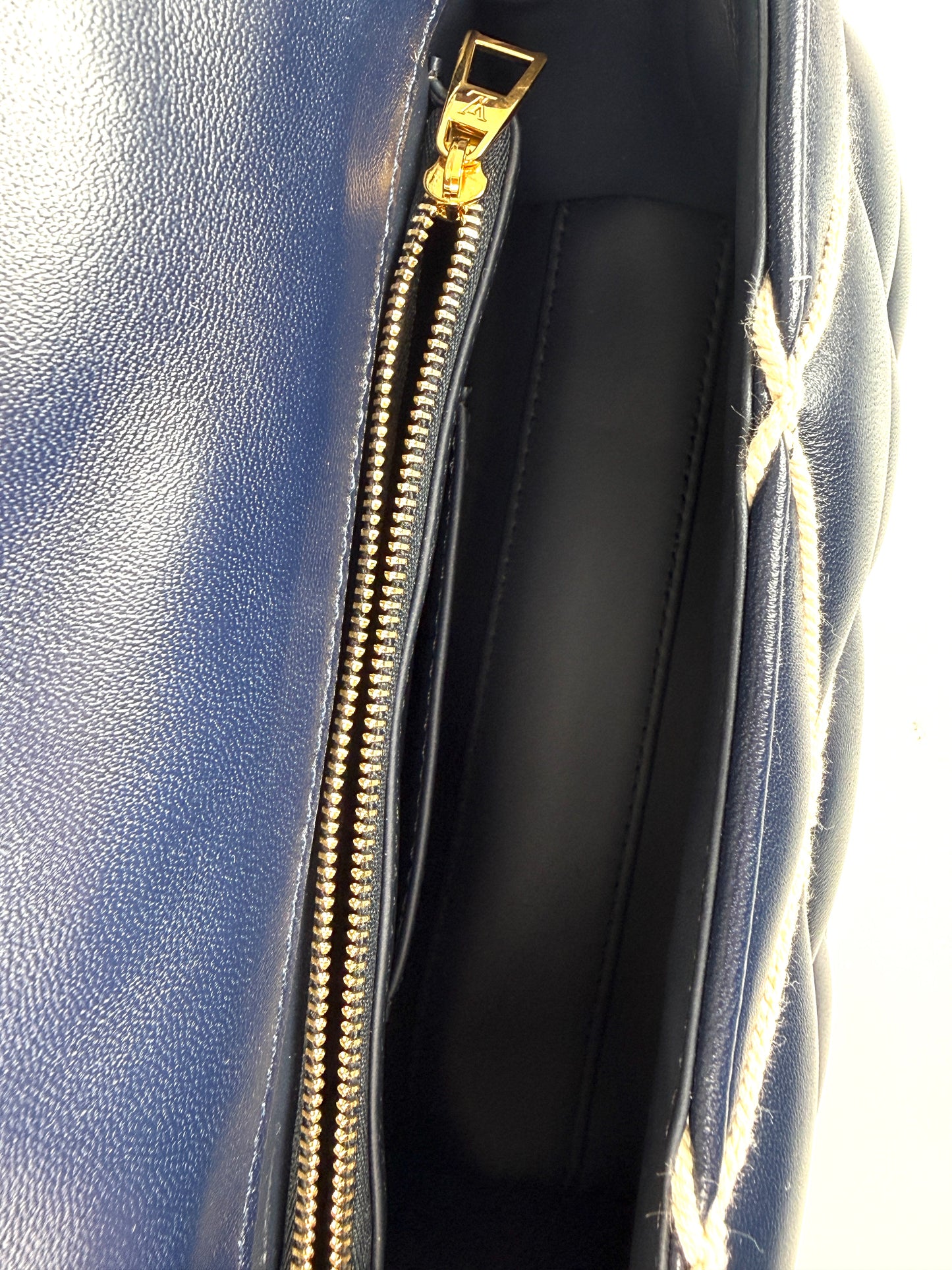 Louis Vuitton GO 14 MM Nautical Padded Leather Embroidered Rope Navy Bag