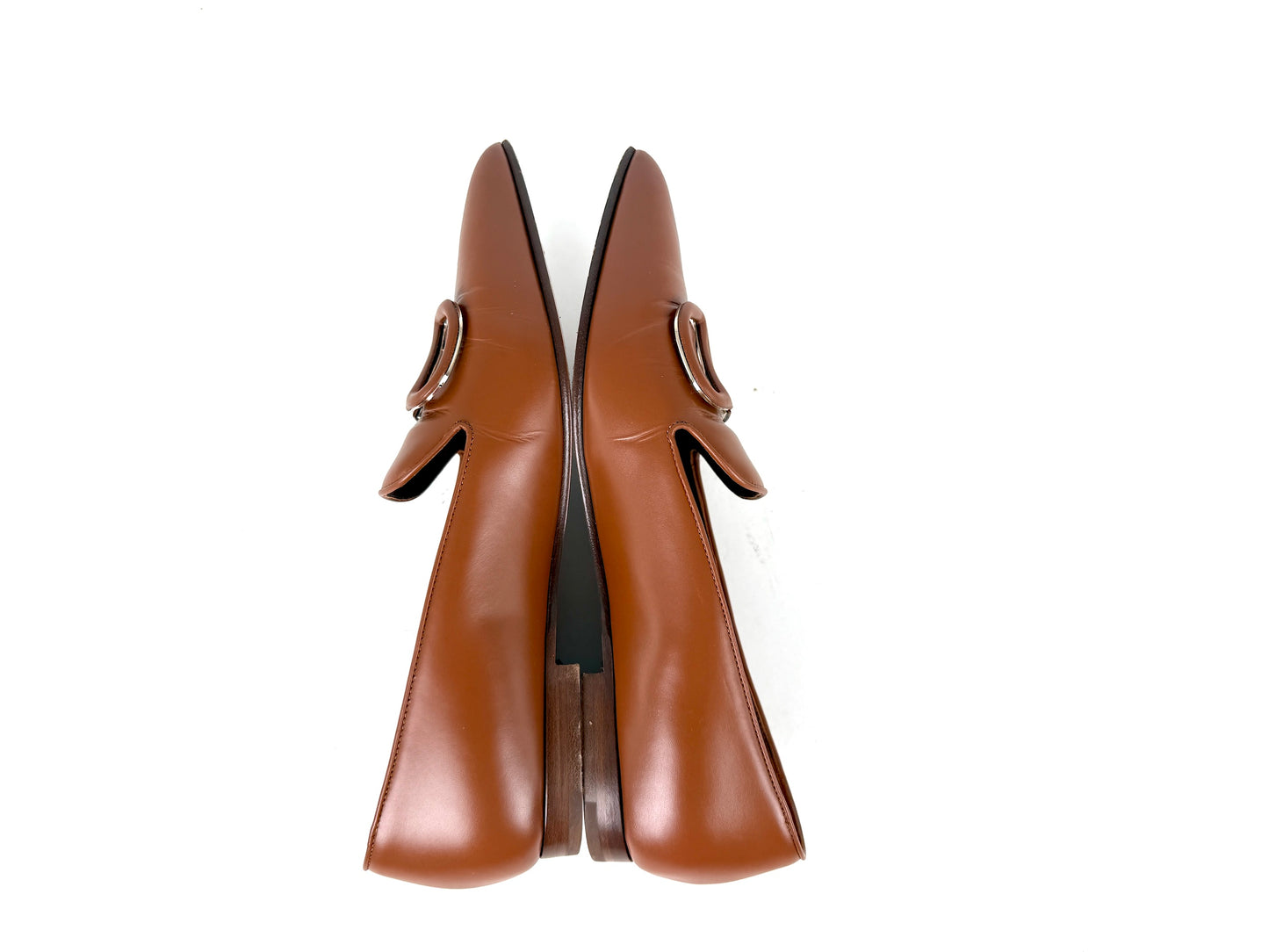 VALENTINO Brown Leather Slipper Pointed Toe Flats 38, 7.5