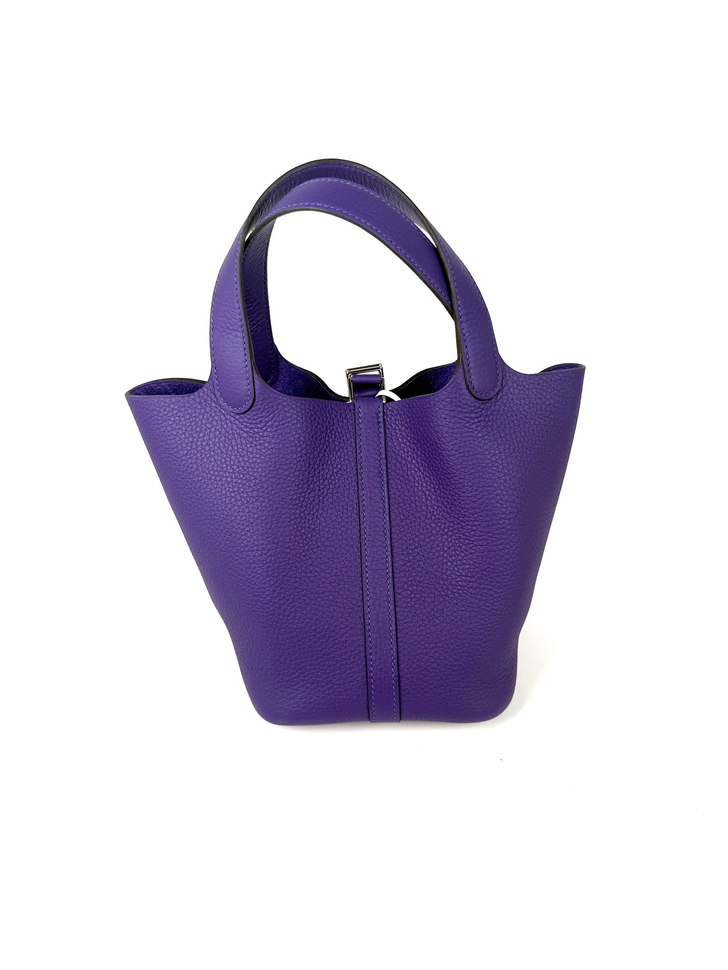 HERMES Picotin Lock 18 PM Purple Taurillon Clemence Satchel Top Handle Bag New with tag