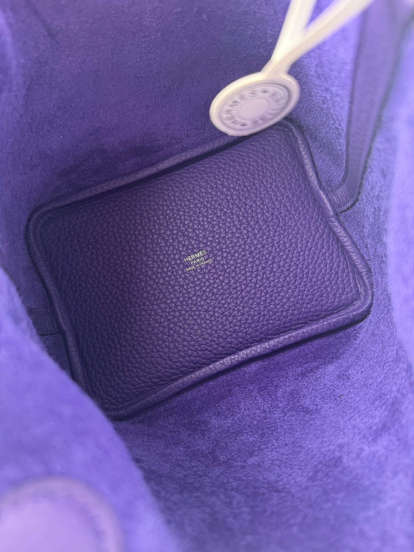 HERMES Picotin Lock 18 PM Purple Taurillon Clemence Satchel Top Handle Bag New with tag