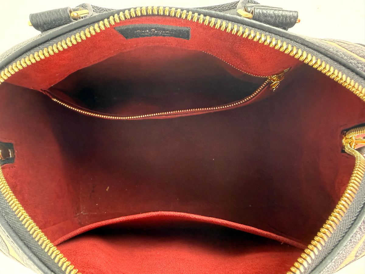Louis Vuitton Empreinte Giant Monogram Speedy 25 Bandouliere Black Beige Leather Bag