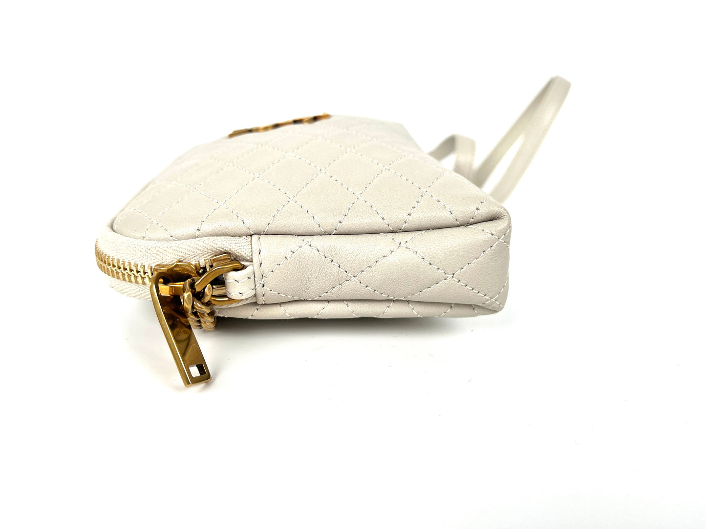 Saint Laurent YSL Mini Gaby Quilted Cream Ivory Crossbody Bag