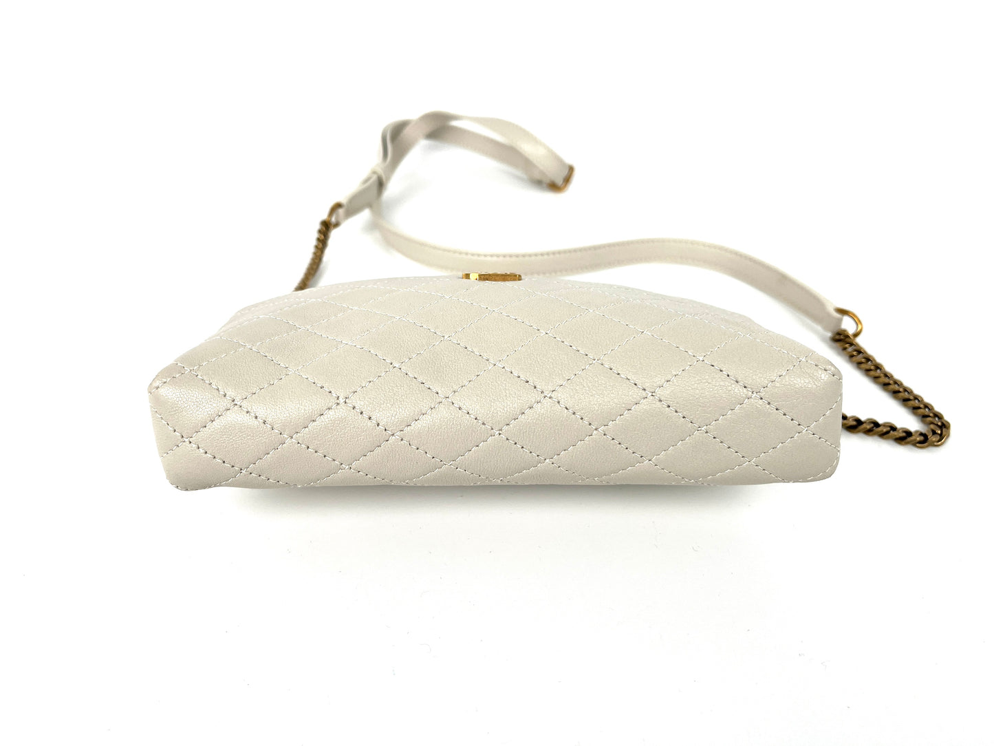 Saint Laurent YSL Mini Gaby Quilted Cream Ivory Crossbody Bag