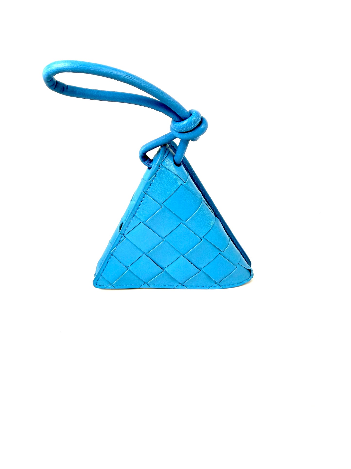 Bottega Veneta Trangle Blue Napa Leather Coin Purse Pouch