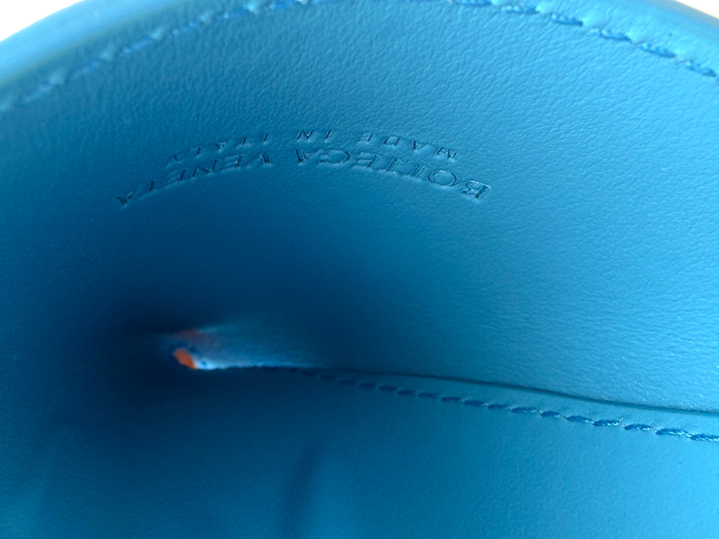 Bottega Veneta Trangle Blue Napa Leather Coin Purse Pouch