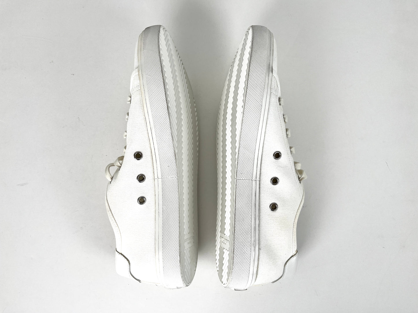 Men’s Saint Laurent YSL White Canvas Malibu Low Top Sneakers 43.5 10