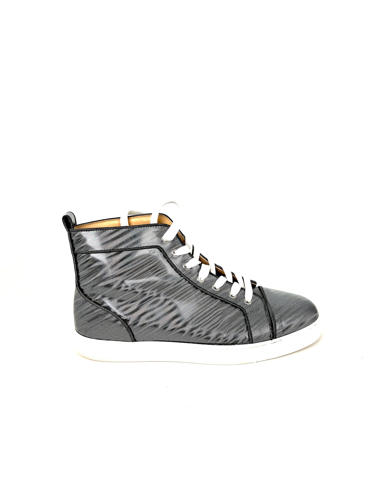 Christian Louboutin Men’s Holographic Orlato High Top Patent Leather Sneakers 43 10