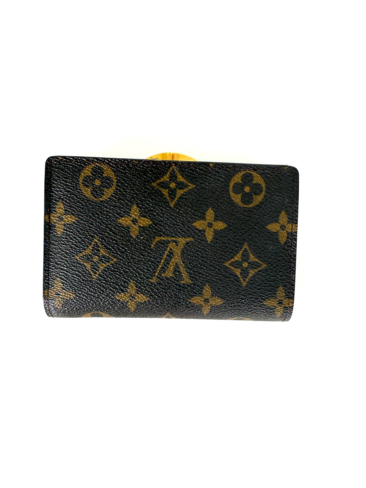 Louis Vuitton Monogram Kisslock French Compact Wallet Purse