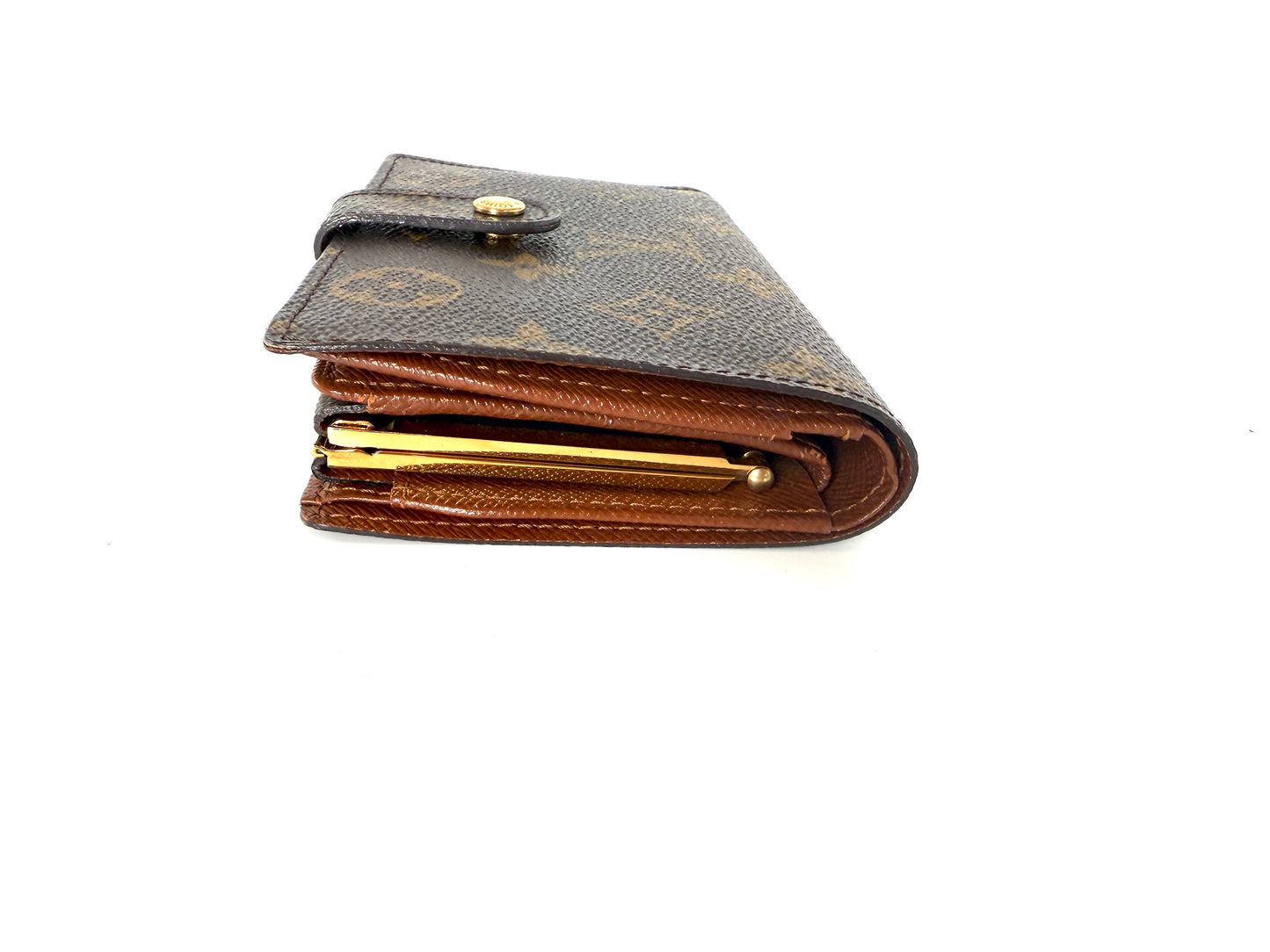 Louis Vuitton Monogram Kisslock French Compact Wallet Purse