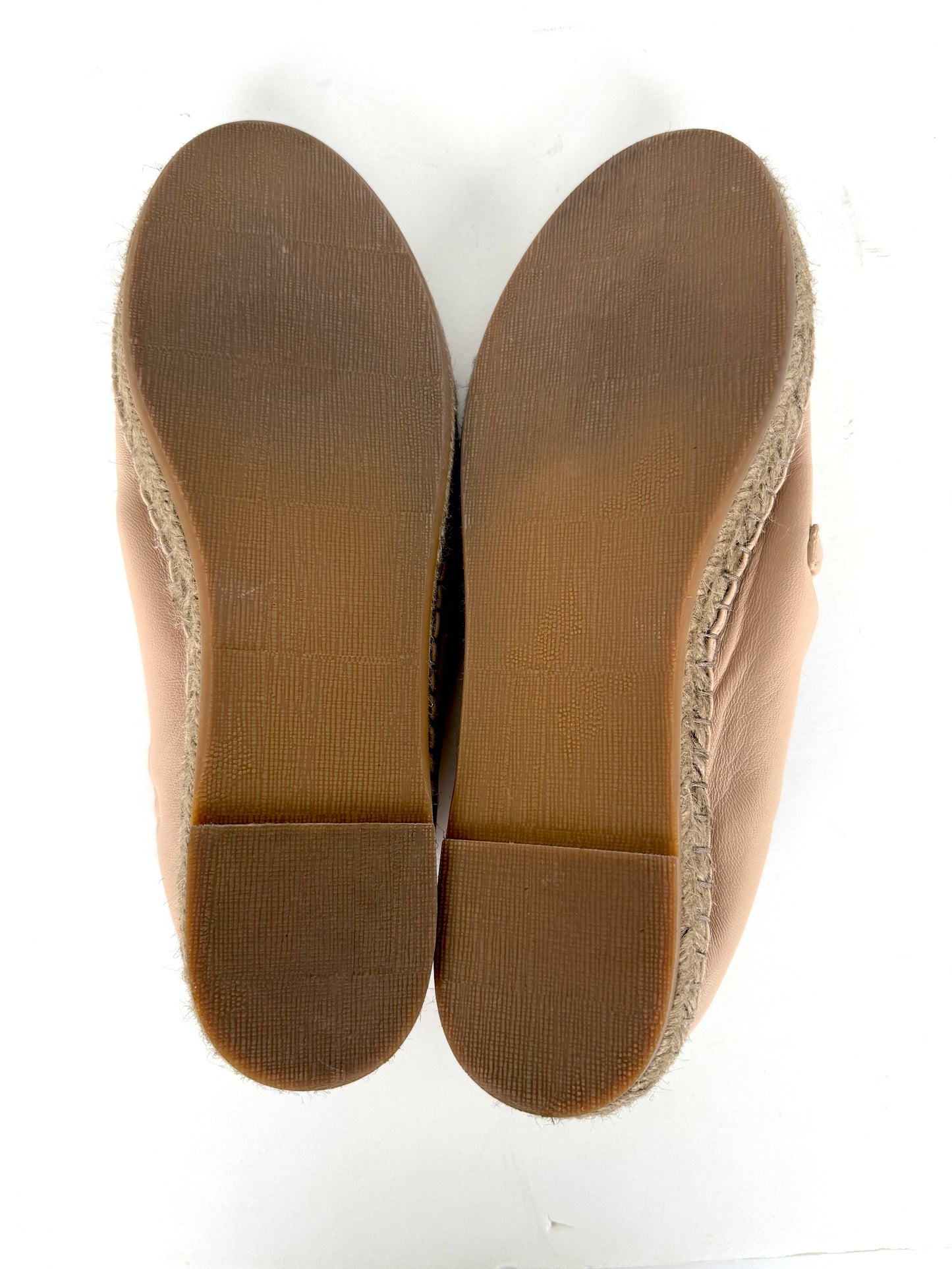 Brunello Cucinelli Light Beige Monili Leather Flat Espadrilles 38.5 8.5