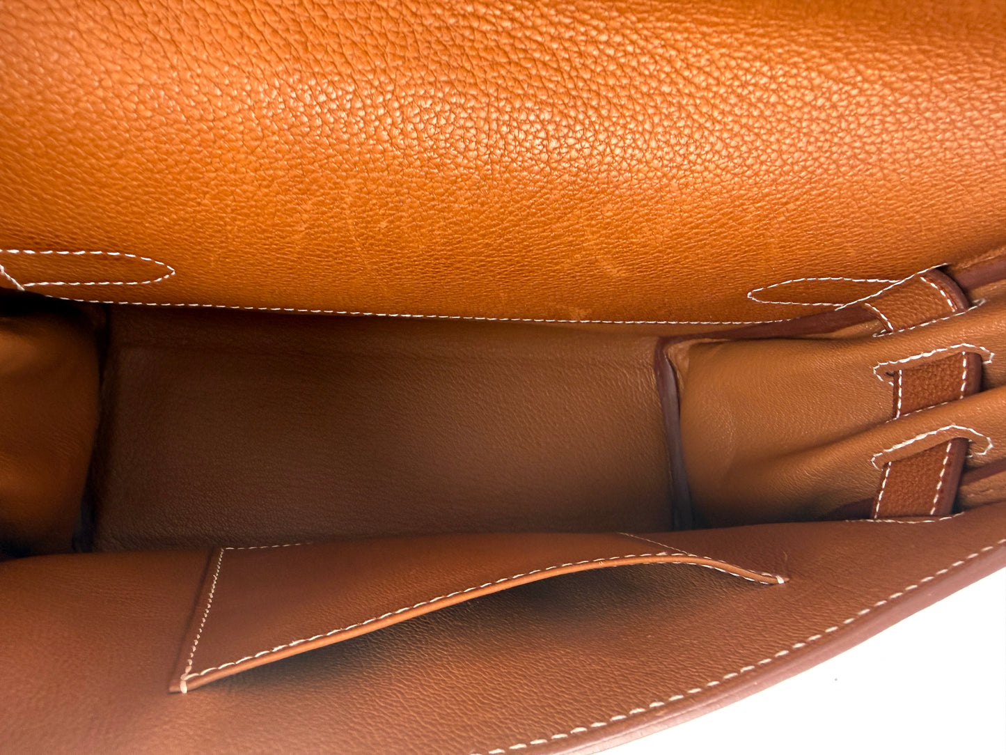 Hermes Kelly Messenger PM Barenia Faubourg 34 Fauve Leather Crossbody Shoulder Bag