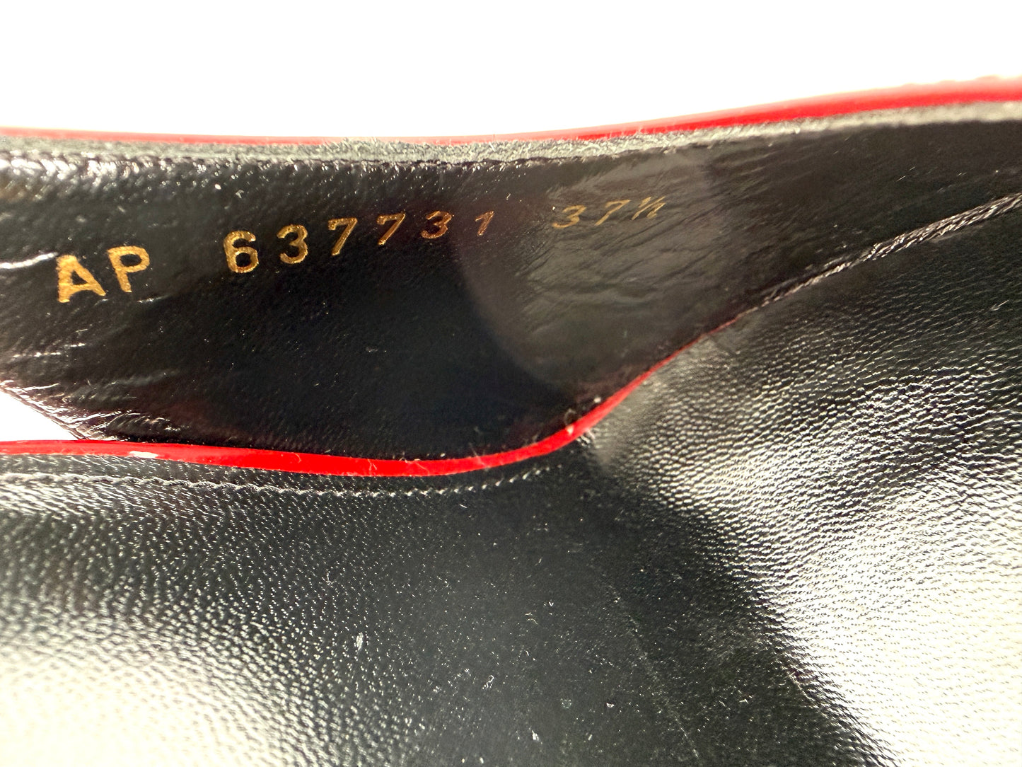 Saint Laurent YSL Venus Hot Red Patent Leather Slingback Pumps Heels 37.5, 7 New