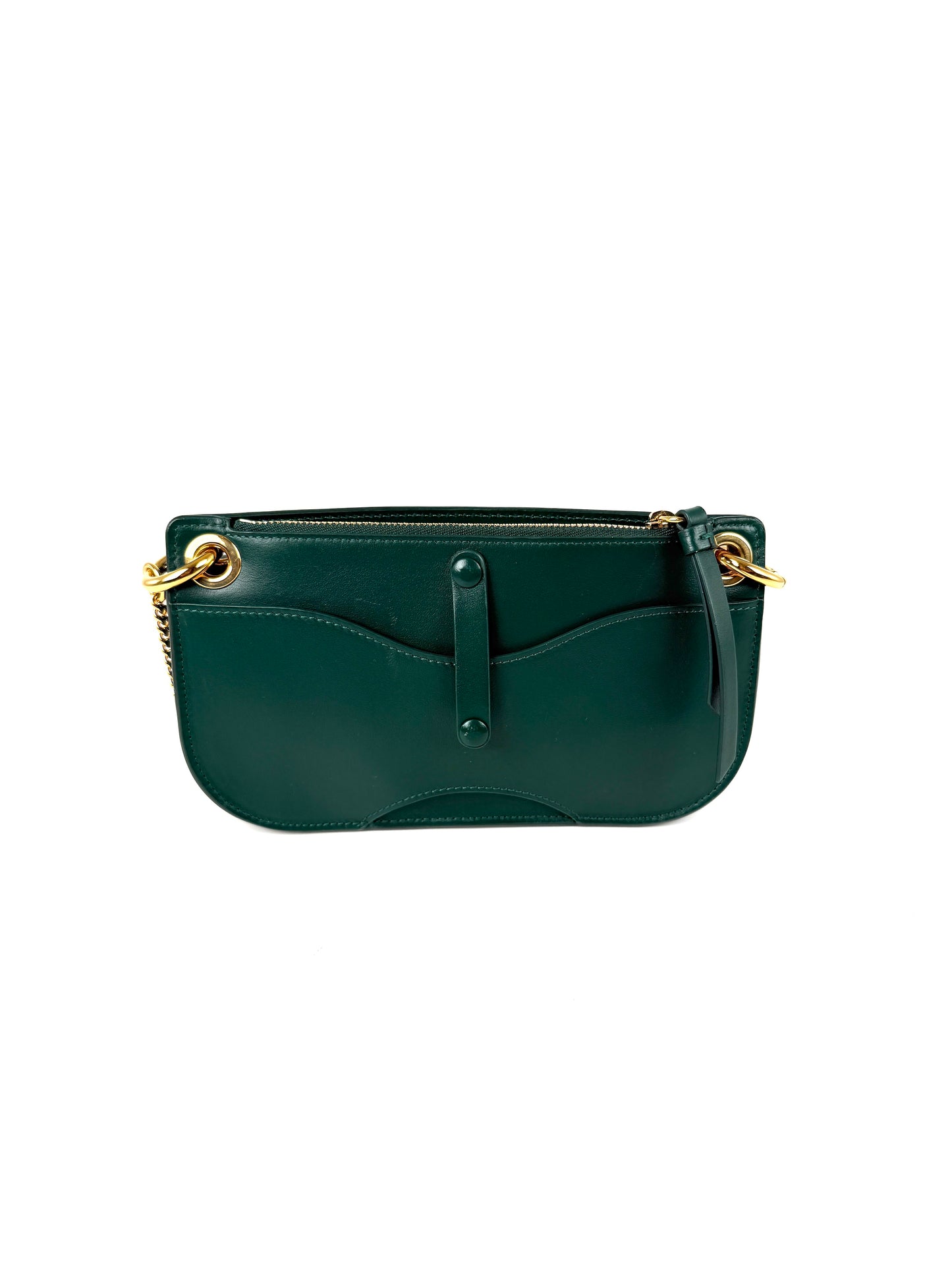 Chloe Tess Chain Green Leather Crossbody Bag