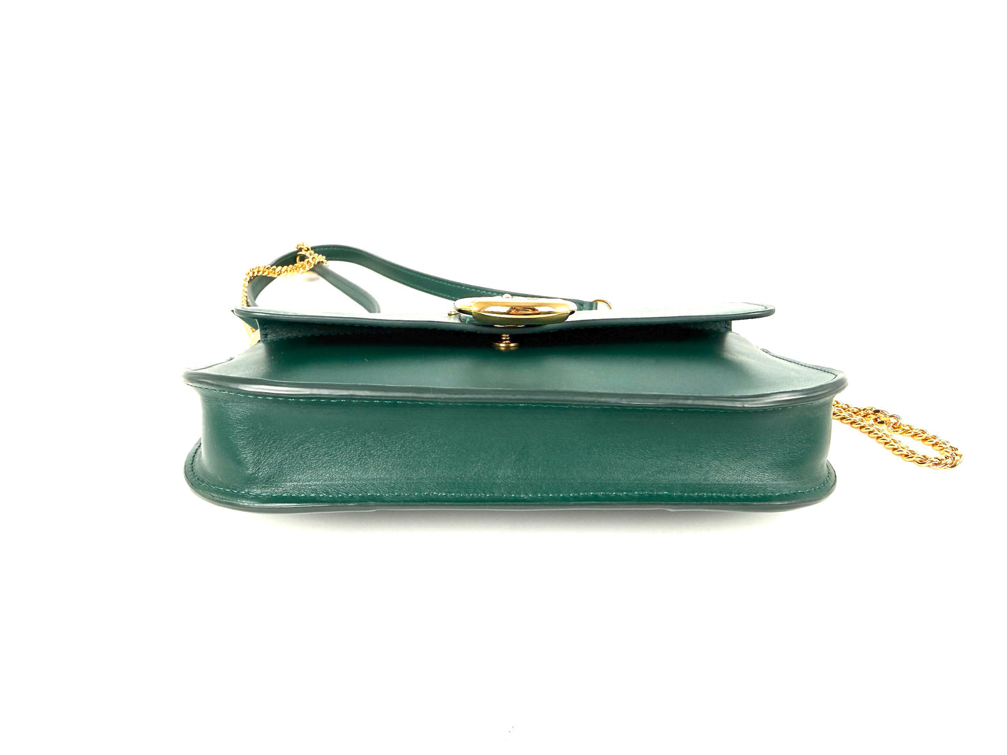 Chloe Tess Chain Green Leather Crossbody Bag